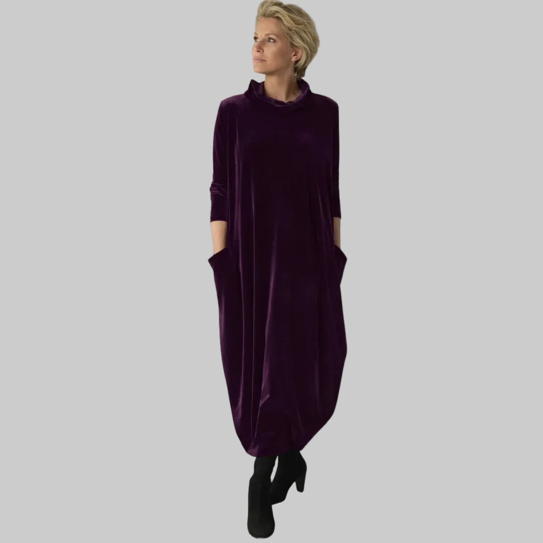 Susanne | Samtiges elegantes Maxikleid