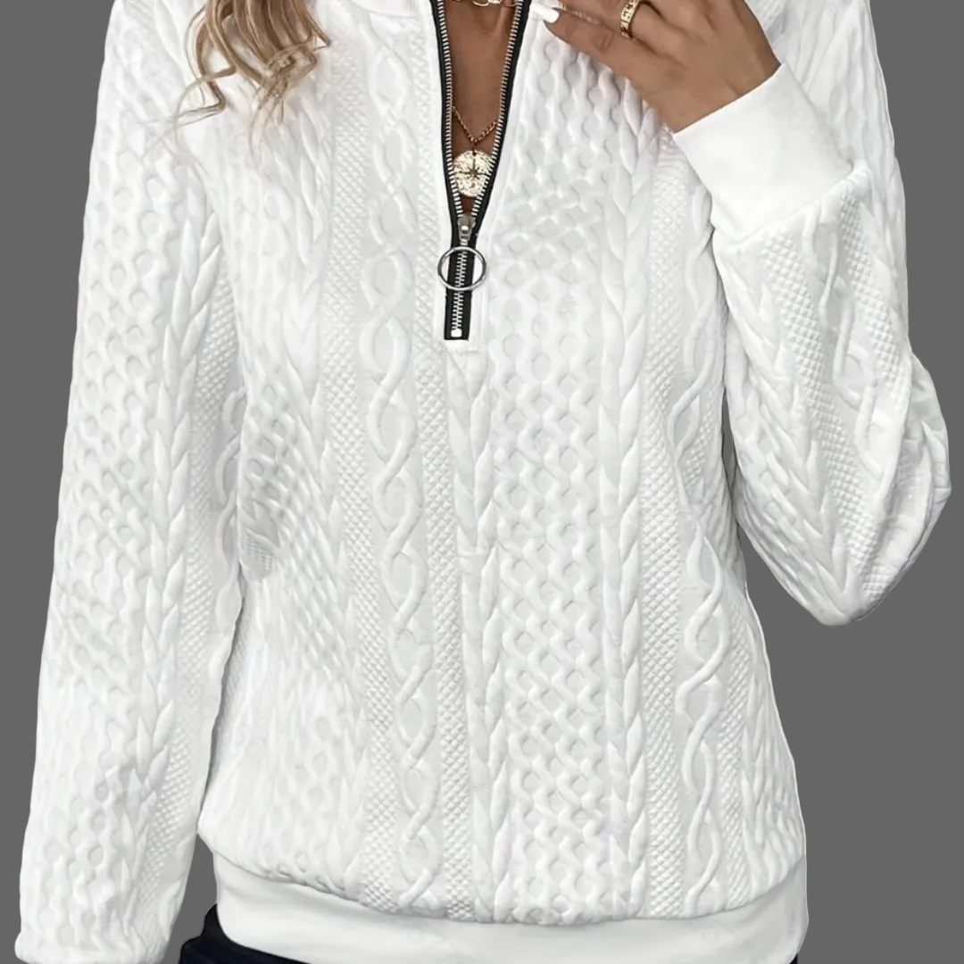 Jana | Eleganter Strickpullover mit Reißverschluss-Detail