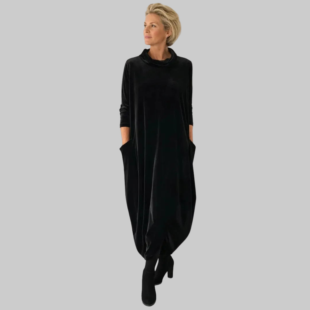 Susanne | Samtiges elegantes Maxikleid