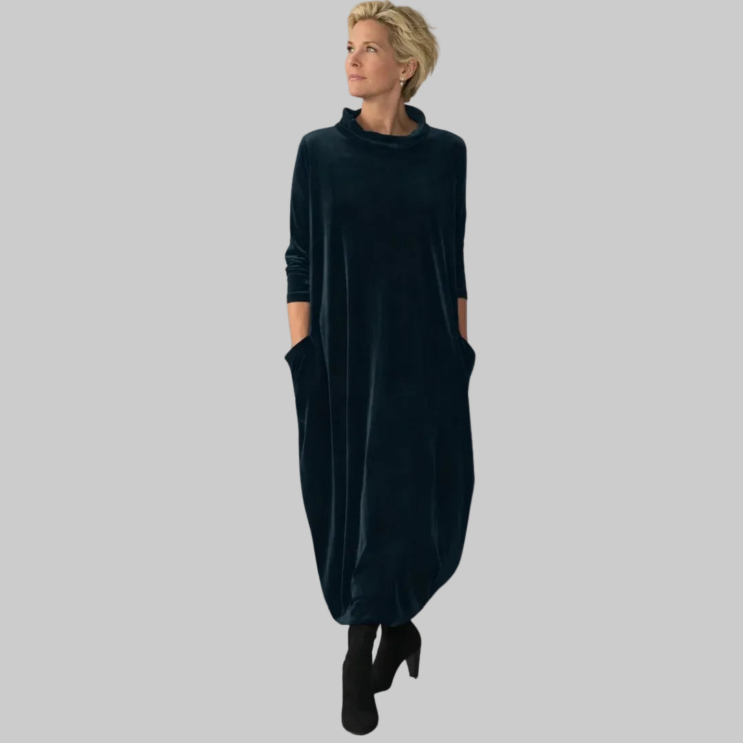 Susanne | Samtiges elegantes Maxikleid