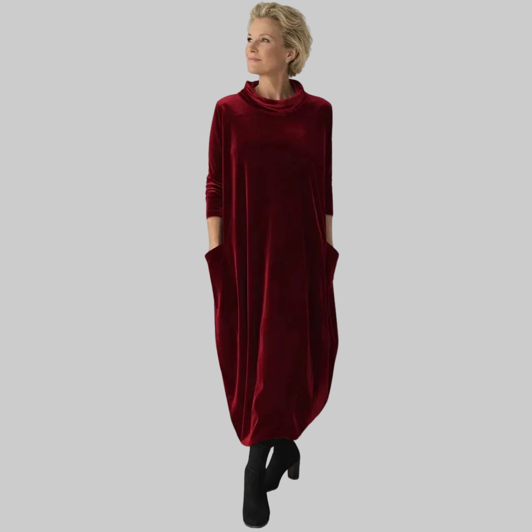 Susanne | Samtiges elegantes Maxikleid