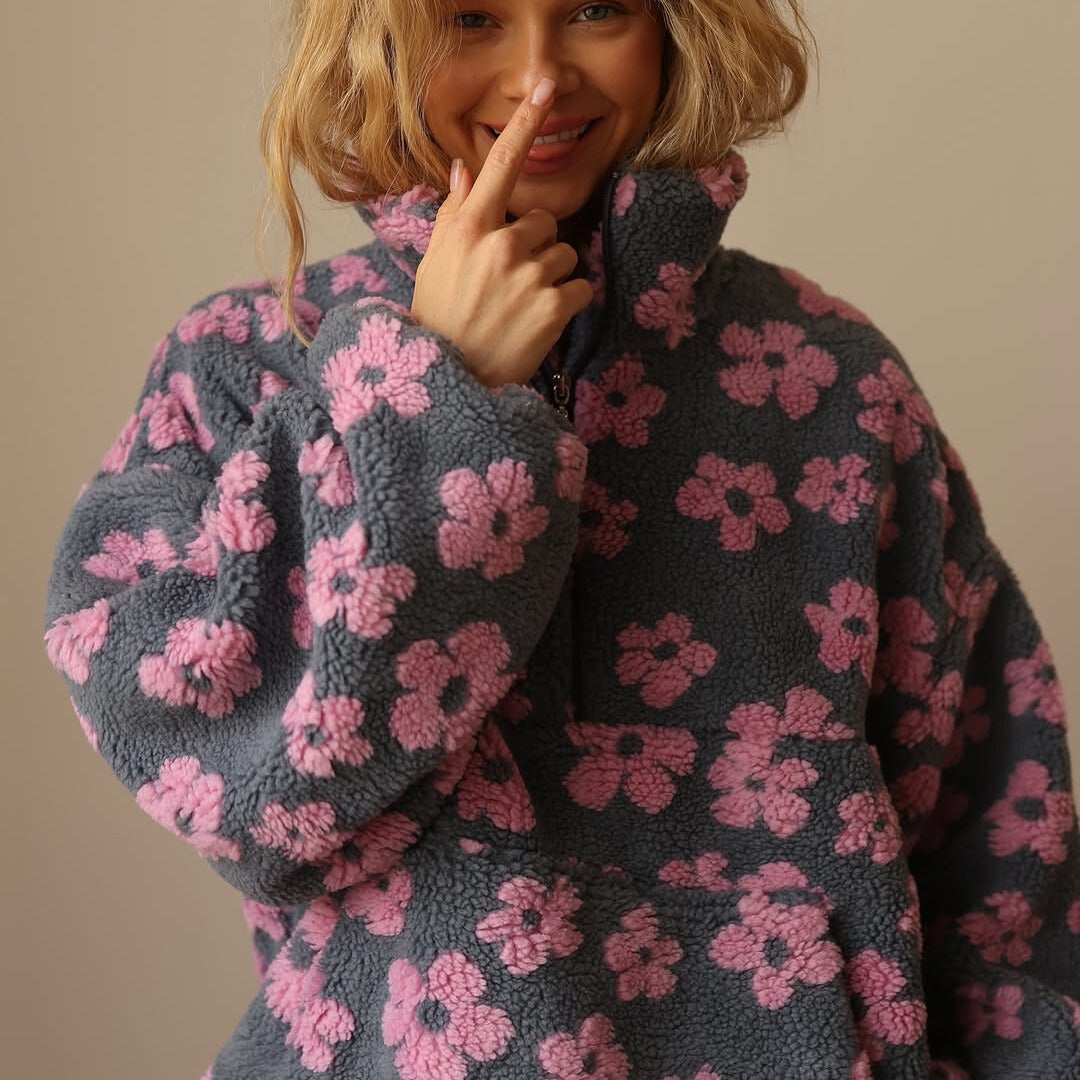 Liora | Fleece-Pullover Blumen Edition