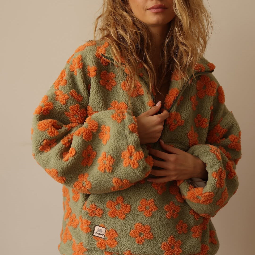 Liora | Fleece-Pullover Blumen Edition