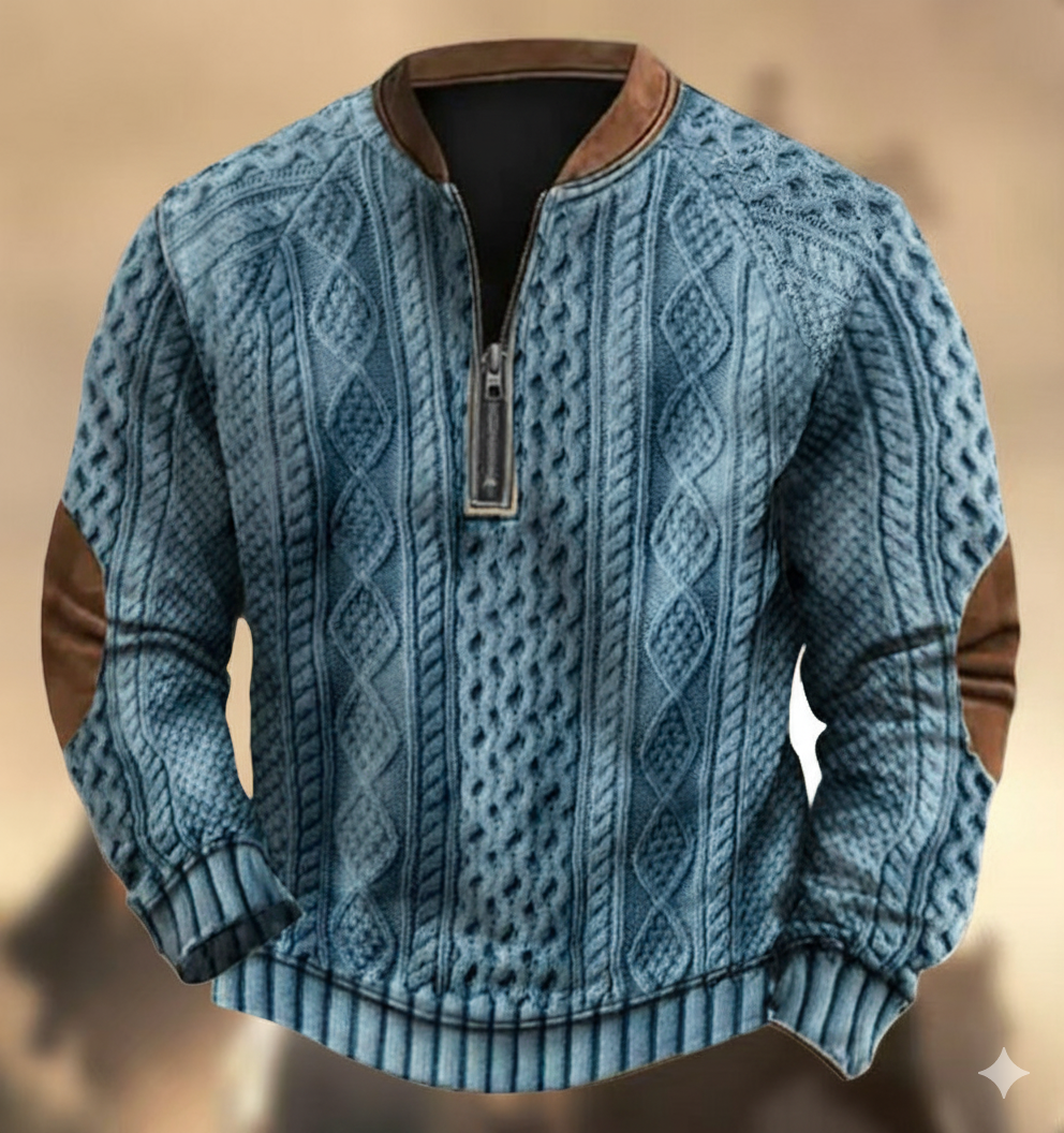 Kilian | Retro Zip-Sweatshirt mit Muster