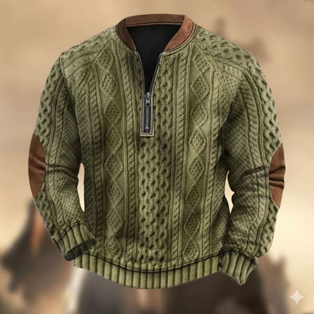 Kilian | Retro Zip-Sweatshirt mit Muster