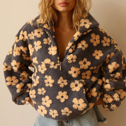 Liora | Fleece-Pullover Blumen Edition