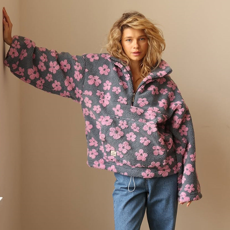 Liora | Fleece-Pullover Blumen Edition