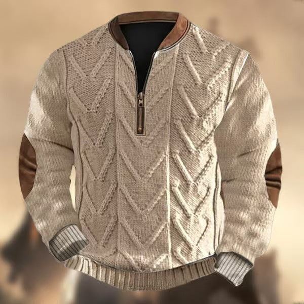 Kilian | Retro Zip-Sweatshirt mit Muster