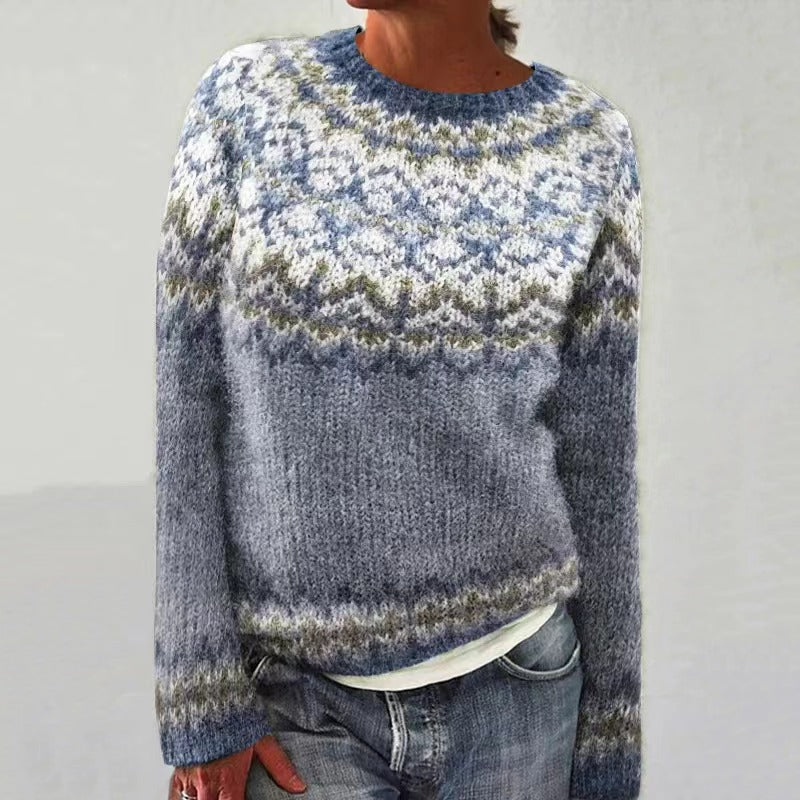 Katharina | Farbiger Strickpullover mit geometrischem Muster