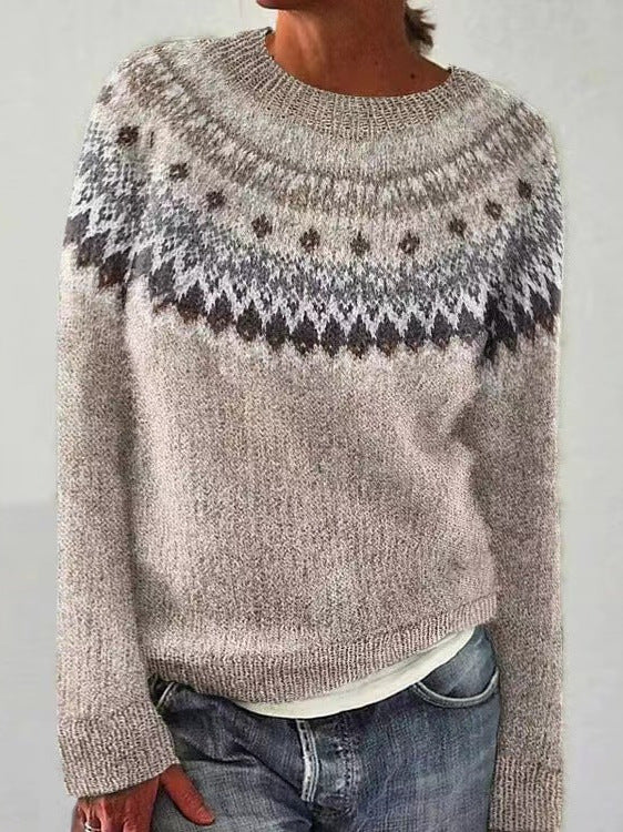 Katharina | Farbiger Strickpullover mit geometrischem Muster