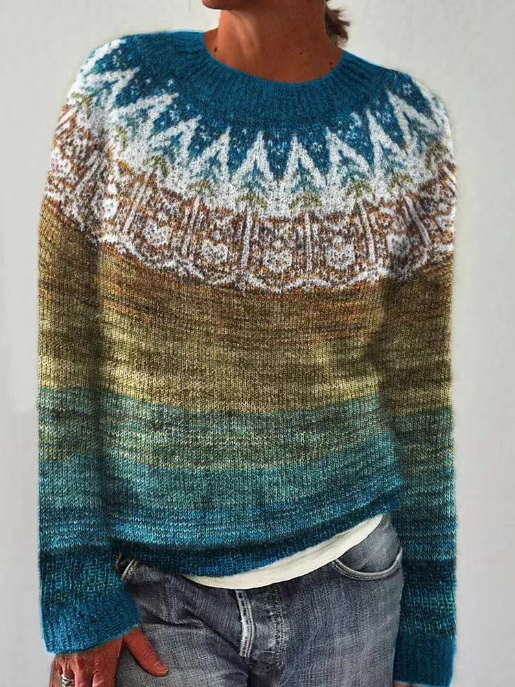 Katharina | Farbiger Strickpullover mit geometrischem Muster